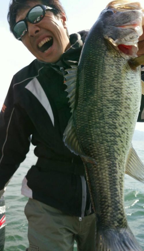 琵琶湖で釣れた初のブラックバス須江